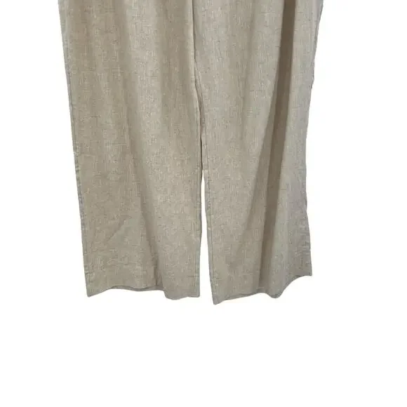 Abercrombie & Fitch Sloane Trouser Pants Linen Blend Khaki Tan Beige Size 34 18R - Picture 6 of 14